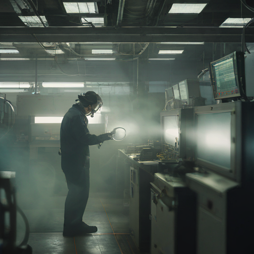 폭염 속의 한국 반도체 공장