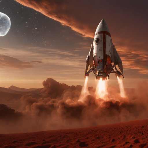 The new vessels of American expansion stand ready on the Martian surface.