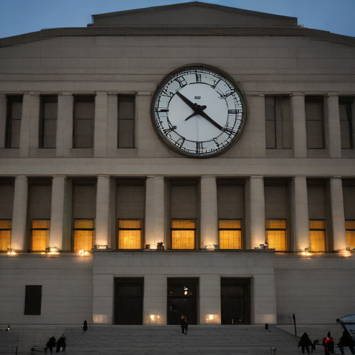 한국의 국회의사당, 시계가 멈춘 듯한 연출, 쓸쓸한 분위기