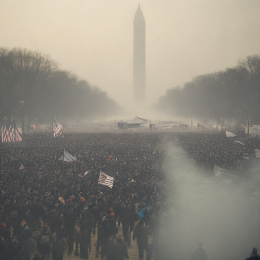 Crowd at National Mall in winter