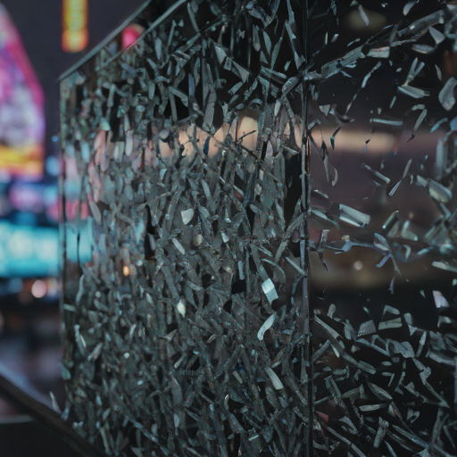 メディアによる情報の歪曲と真実の断片化を表現した抽象的なイメージ