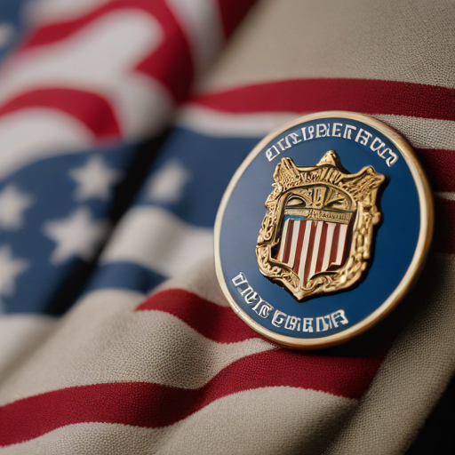 Graphic showing a fractured military badge