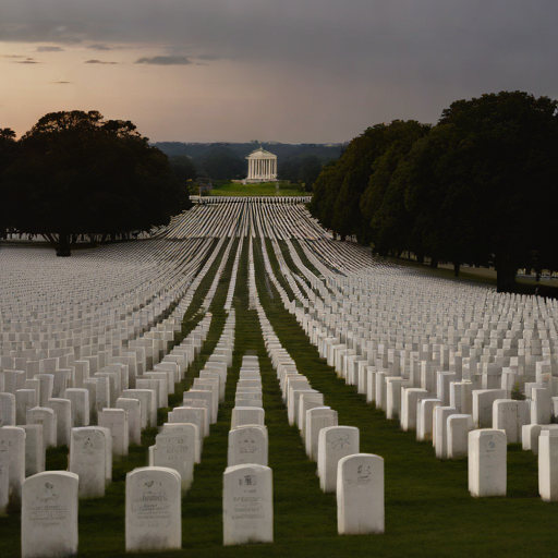 Arlington National Cemetery headstones in black and white
